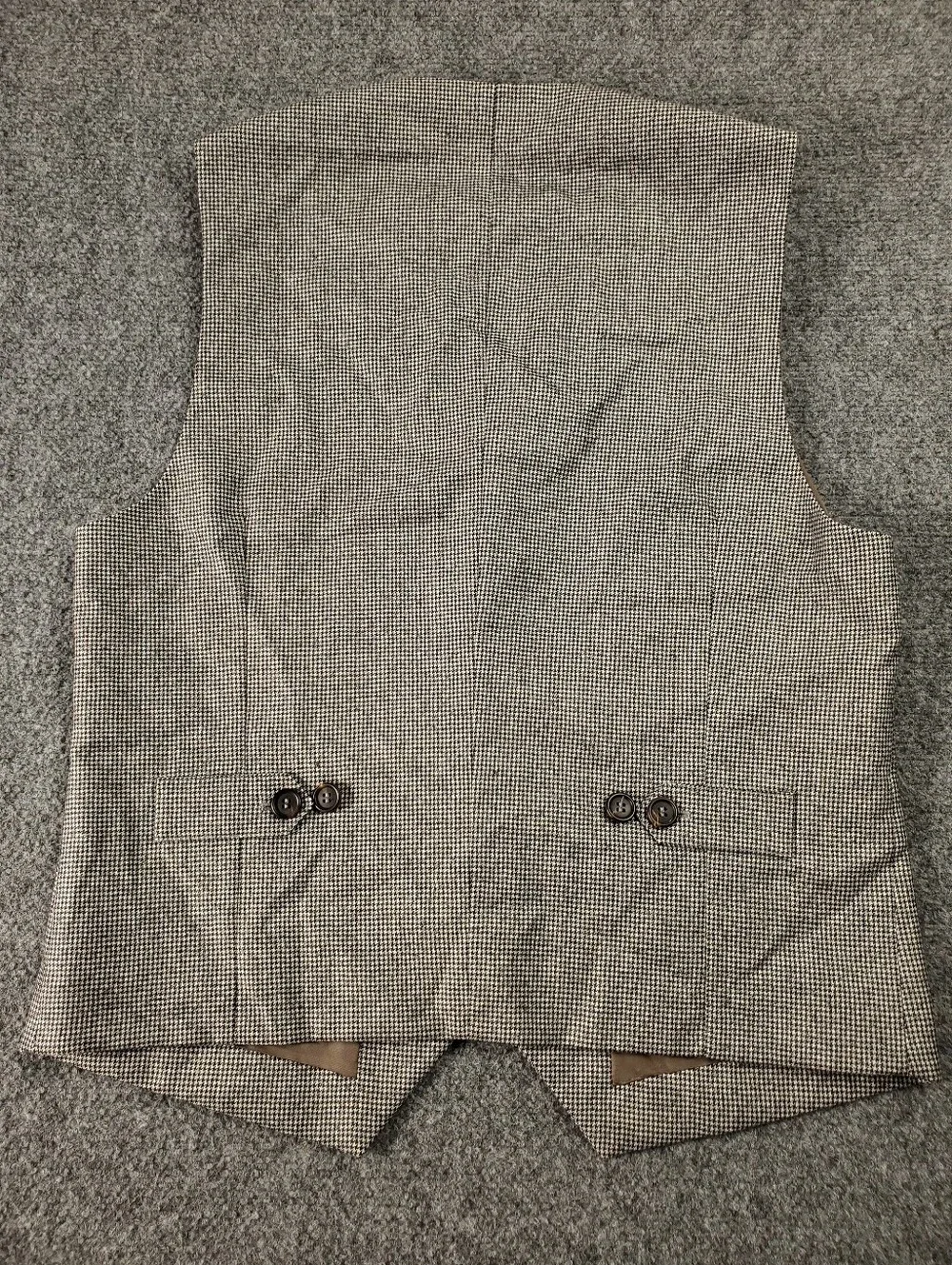 Brunello Cucinelli Houndstooth Wool Vest Waistcoat 52 Black White Italy Luxury